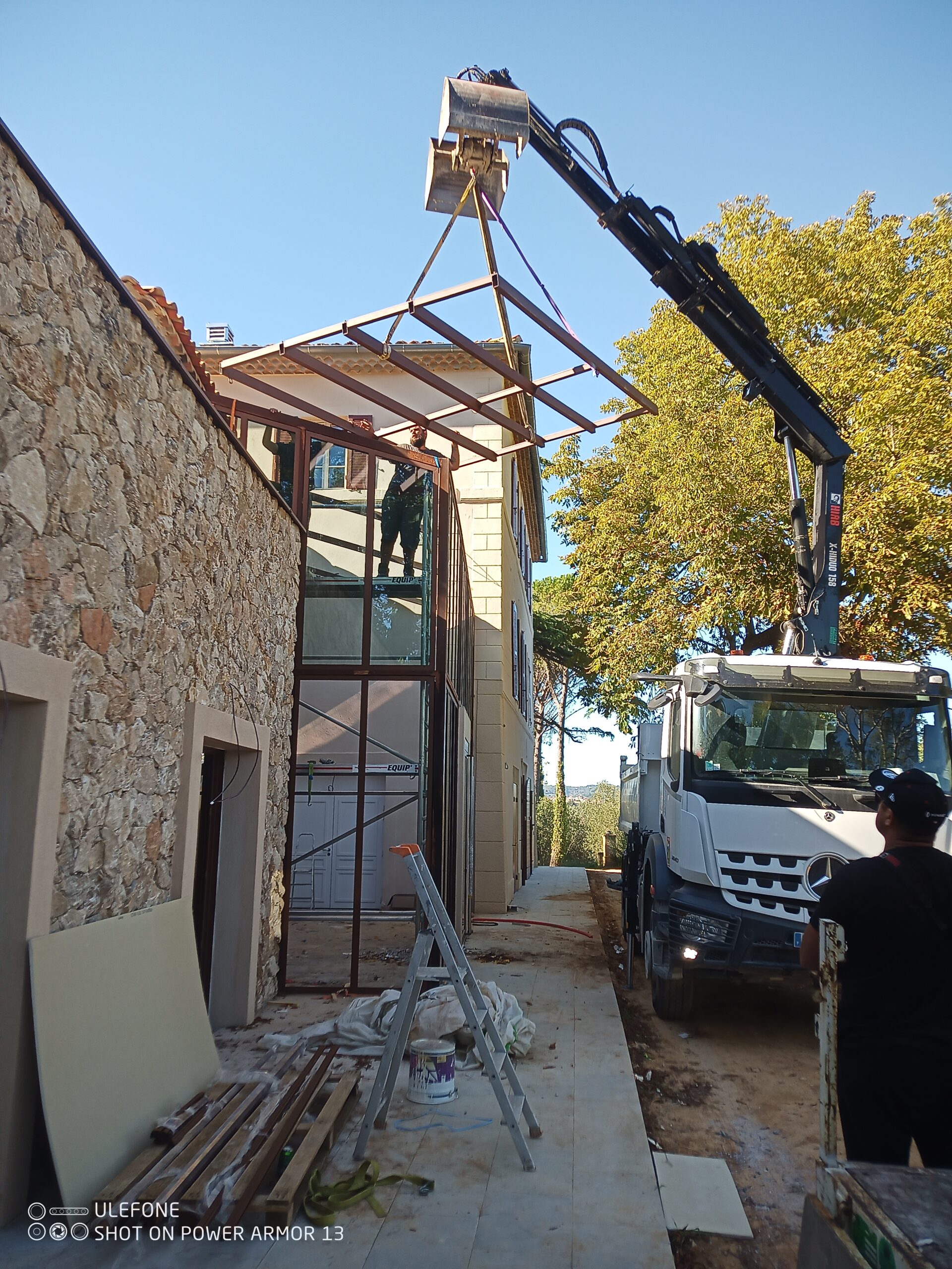 Installation véranda acier Aix